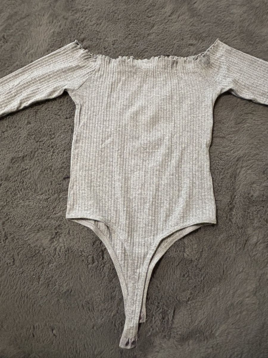 Tops: Missguided Grey Ribbed Bardot Bodysuit – Neu (gemäss Beschreibung) aus Wichtrach von Re_Fit 1