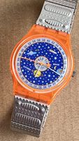 Swatch Space Time Uhr, Orange, Top Zustand!