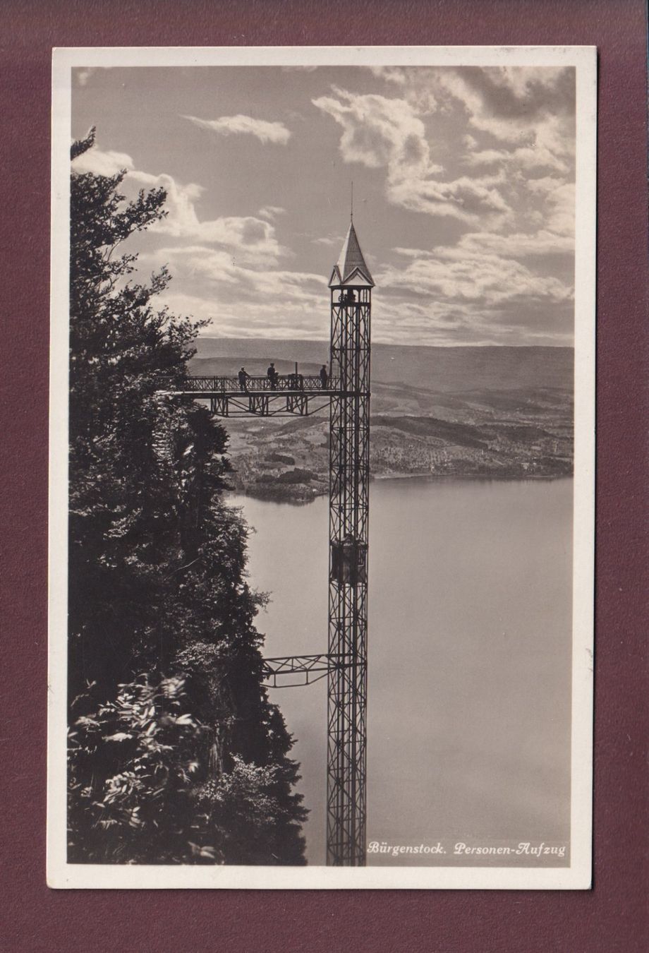 Cartoline postali: BÜRGENSTOCK - Aufzug - 1930 – Usato da Pully venduto da nicecards