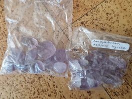Edelstein Set aus Amethysten (Spitzen und Trommelsteine)