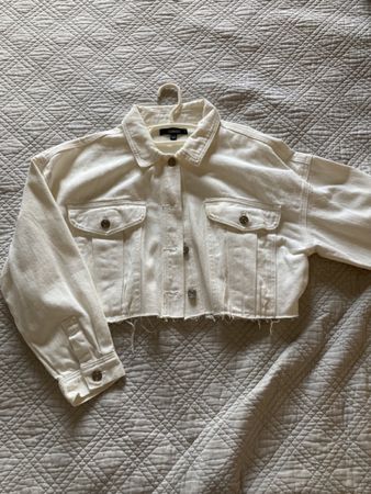 Veste courte en Jean blanc