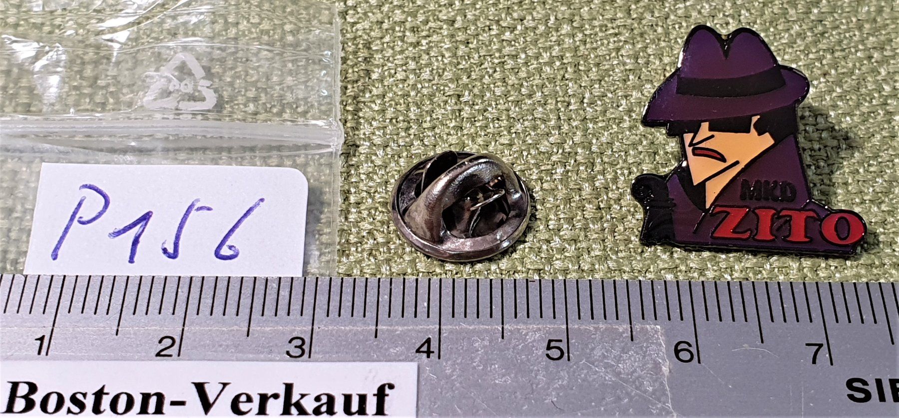 Plaketten & Abzeichen: P156 - Pin Polizei MKD ZITO Basel  Nr. 213 – Gebraucht aus Reinach BL von Boston-Verkauf 1