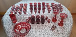 Handgeschliffenes altes Böhmisches Kristallglas-Set