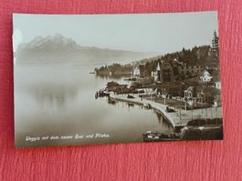 Photo Karte / Weggis mit dem neuen Quai und Pilatus - 1925