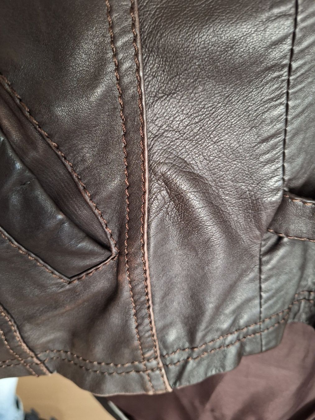 Tom Tailor Giacche: Lederjacke dunkelbraun – Usato da Einsiedeln venduto da kiphrajaya 5