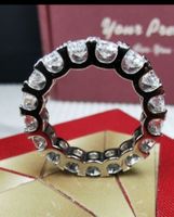 Bague argent avec diamants de moissanite de 3,52 ct certifié