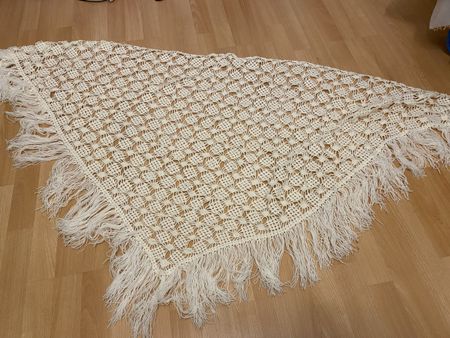 Handgemachtes Stolla weiss, Vintage, Boho Style