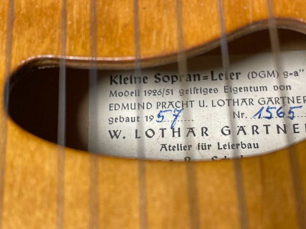 Kleine Sopran Leier W. Lothar Gärtner 1957 Kaufen auf Ricardo