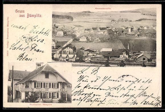 Cartoline postali: Bümpliz, Postbureau, Ortsansicht aus de – Usato da Berlin venduto da bartko-reher