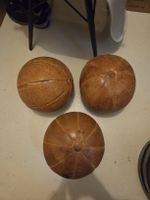 Vintage Medizinbälle (3x) Leder braun gebrauchter Zustand