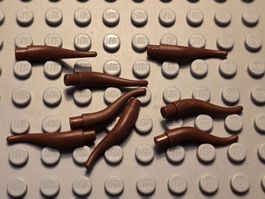 Lego 8x Horn Lang (13564) rotbraun