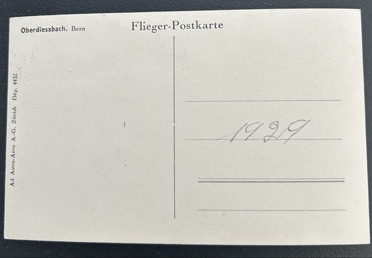 Cartoline postali: Fliegerpostkarte Oberdiessbach  – Usato da Horw venduto da Tellbub 1