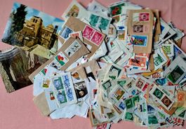 grosser Posten Briefmarken auf Abschnitten Israel