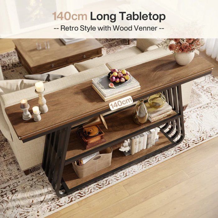 Tavoli: Konsolentisch 160cm 2 Ebenen rustikal Holz – Nuovo e nell'imballaggio originale da Gretzenbach venduto da Genfi-Shop 7