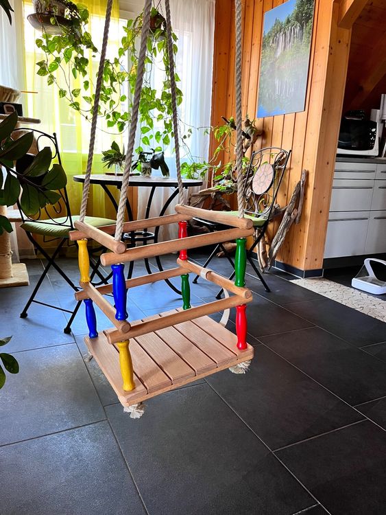 Idena Gitterschaukel Holz - Baby Schaukel Ab 1 Jahr Bis 50kg