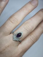 Amethyst Ring 925 Silber Gr. Verstellbar NEU