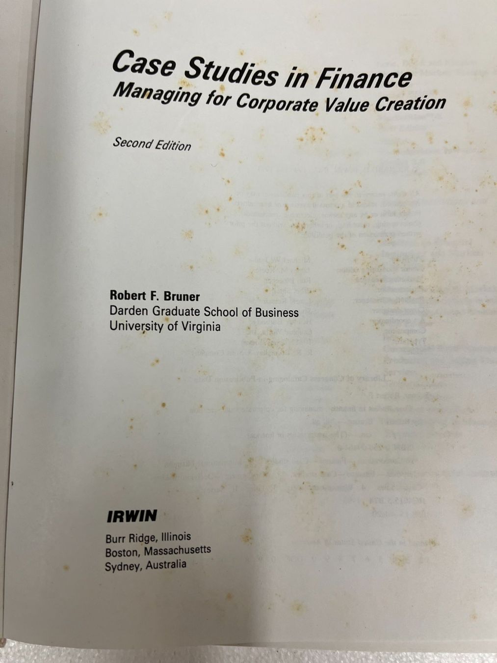 Libri: Buch Case Studies in Finance Managing For Corporate Value – Usato da Mumpf venduto da dadaboygugu 1