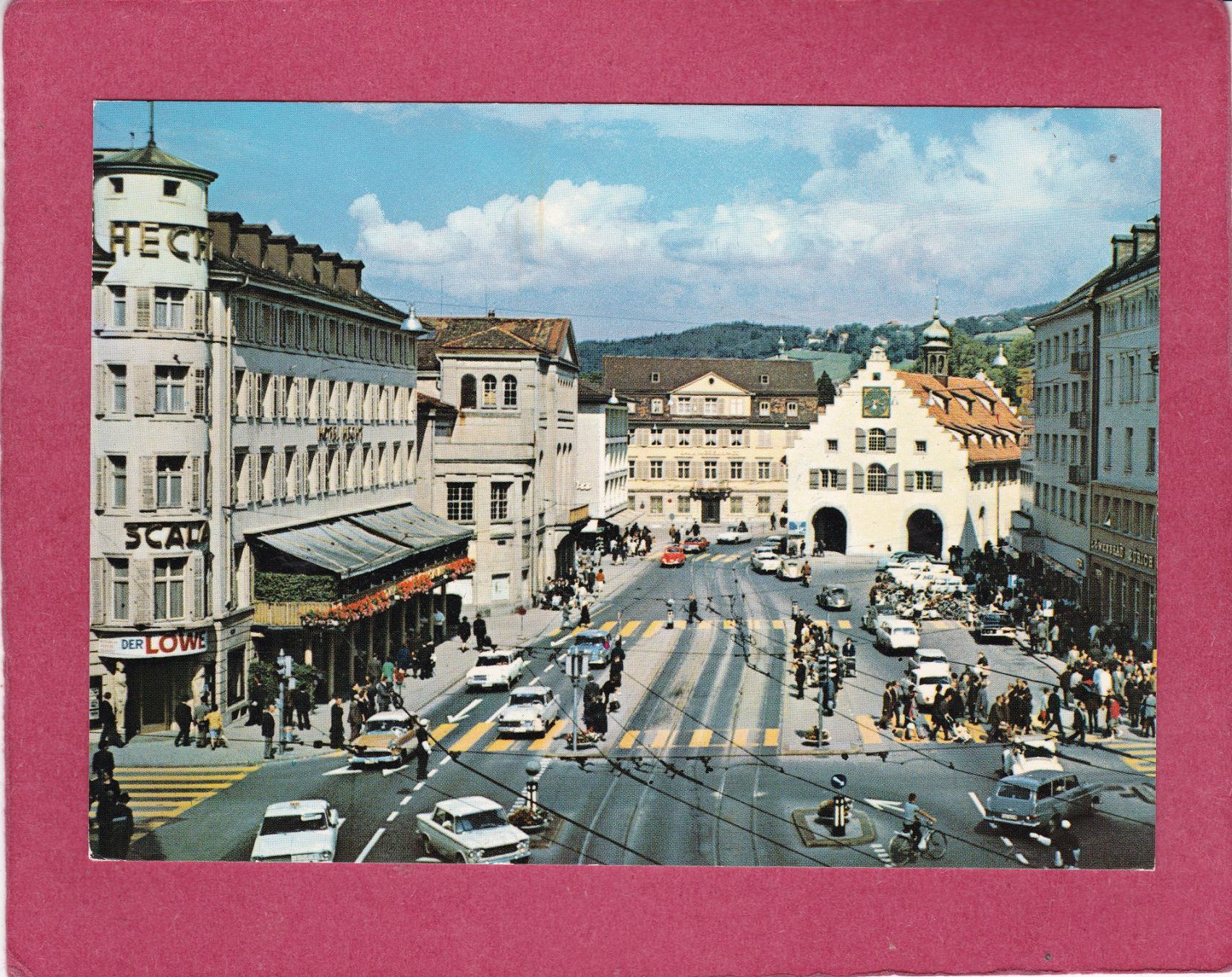 Cartoline postali: St. Gallen Bohl mit Waaghaus 1970 – Usato da Herisau venduto da Lisegrat2008