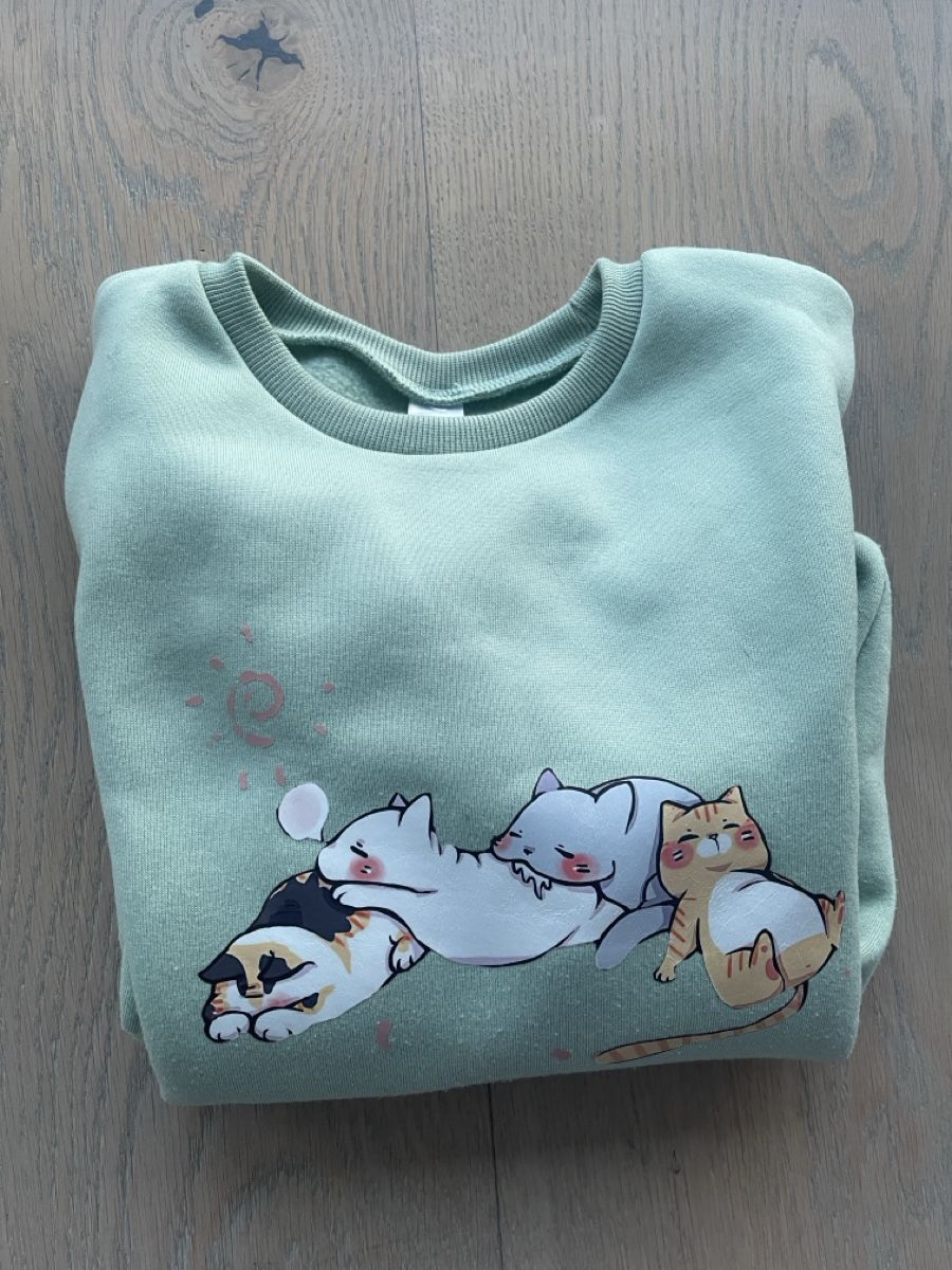Maglioni & Felpe: Grüner Mädchen Pullover mit Katzen Motiv, Grösse 146 – Usato da Meilen venduto da Golfer04 1