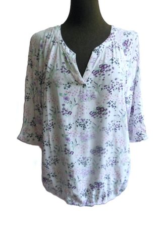 Gr. 48 50 Tunika weiss mit violetten Blumen s.Masse BEXLEVS