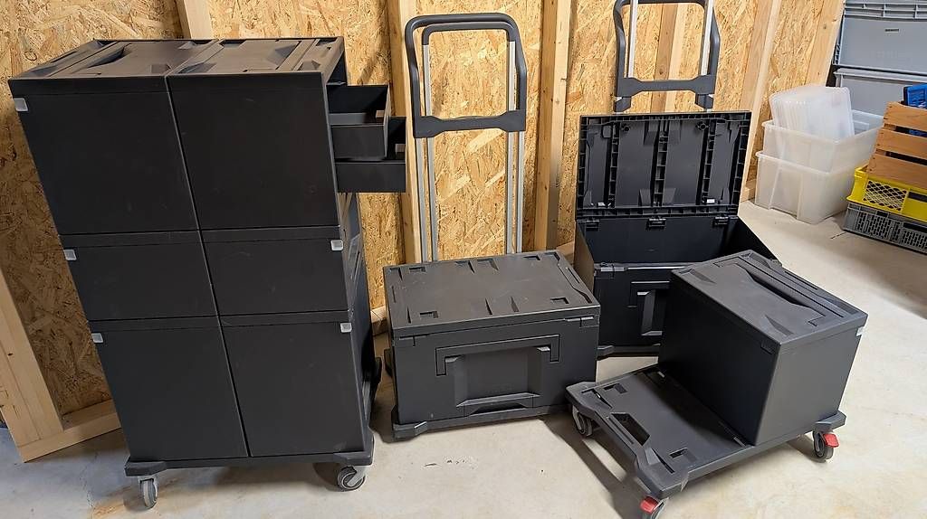 Casse di trasporto: Lagerverkauf  Transport-  & Lagerboxen Set  mit Rollsystem – Usato da Elsau venduto da Body