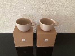 2 Nespresso Kaffeetassen beige mit Originalverpackung Neu
