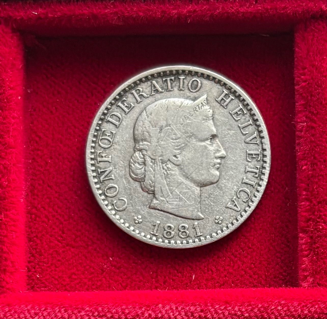 Alle Münzen: Schweiz 20 Rappen 1881 B - ss Libertaskopf – Gebraucht aus Speicher von CH-Schatzkammer