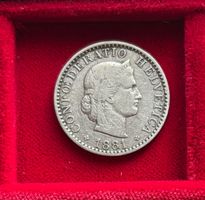 Schweiz 20 Rappen 1881 B - ss Libertaskopf