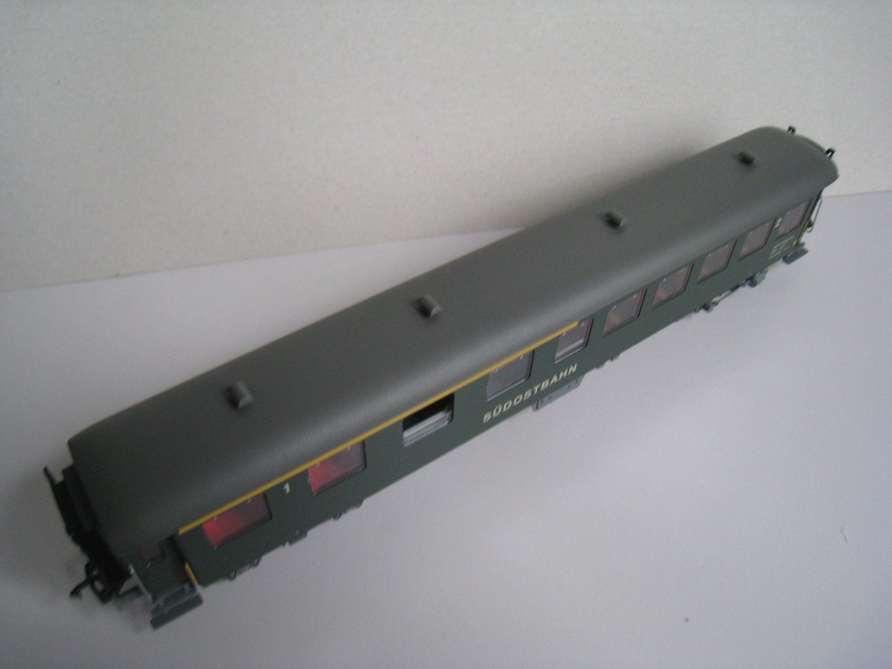Fleischmann Modellini di ferrovie: Fleischmann, SOB-Stahlwagen 1/2. Klasse 5136 – Usato da Buchs ZH venduto da swiss-train 5
