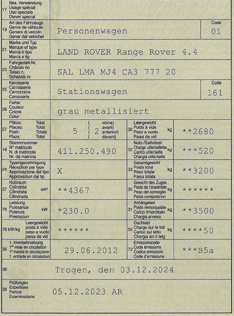 Land Rover Automobili: Range Rover TDV8 4.4 lt Occasion – Usato da Walzenhausen venduto da Trailer-Pool 8