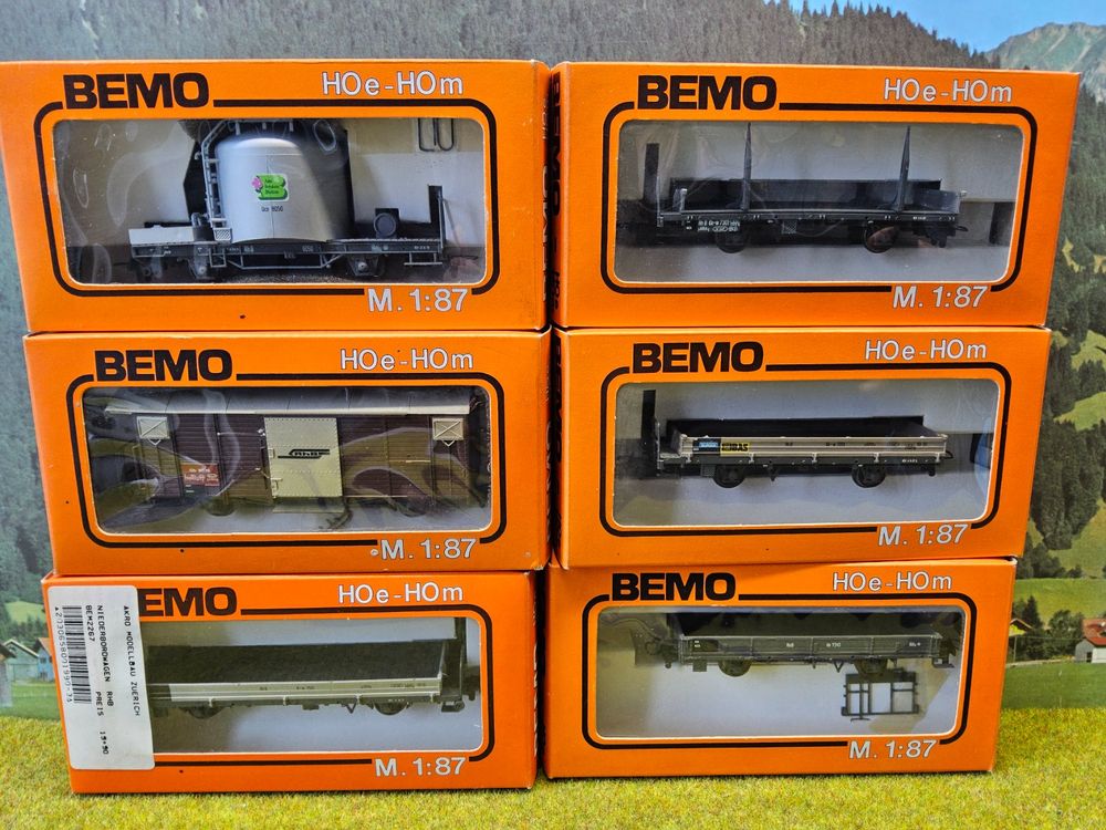 Bemo _ 6 tlg. Set __ RhB Güterwagen Valser Mohrenkopf _ TRAS (Gebraucht ...