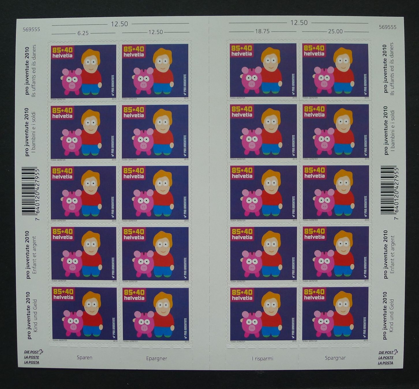 Tutti i francobolli: PJ 2010 Zierbogen J398B postfrisch + fehlerfrei, Kat: 500.- – Nuovo (secondo la descrizione) da Ebikon venduto da SilvioFreund