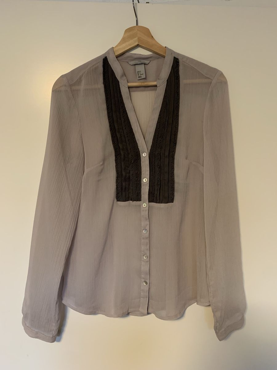 H&M Camicette: H&M Bluse, Gr. 38, Beige/Grau – Usato da Bern venduto da jeanine_bieri