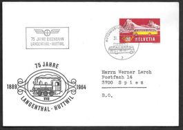 Eisenbahn Sonderbrief A. 975 Langenthal - Huttwil 31.10.1964