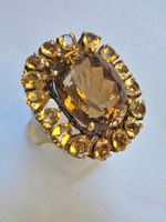 Ring mit klaren hellen Citrinen Grösse 58