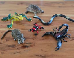 6 grosse Tierfiguren – Frosch, Schlange, Skorpion & mehr