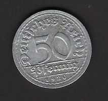 50 Pfennig Aluminium Weimarer Rep. 1920