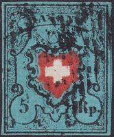 15II.f grünlichblau (Rayon I, Type 31) fehlerfrei mit Attest