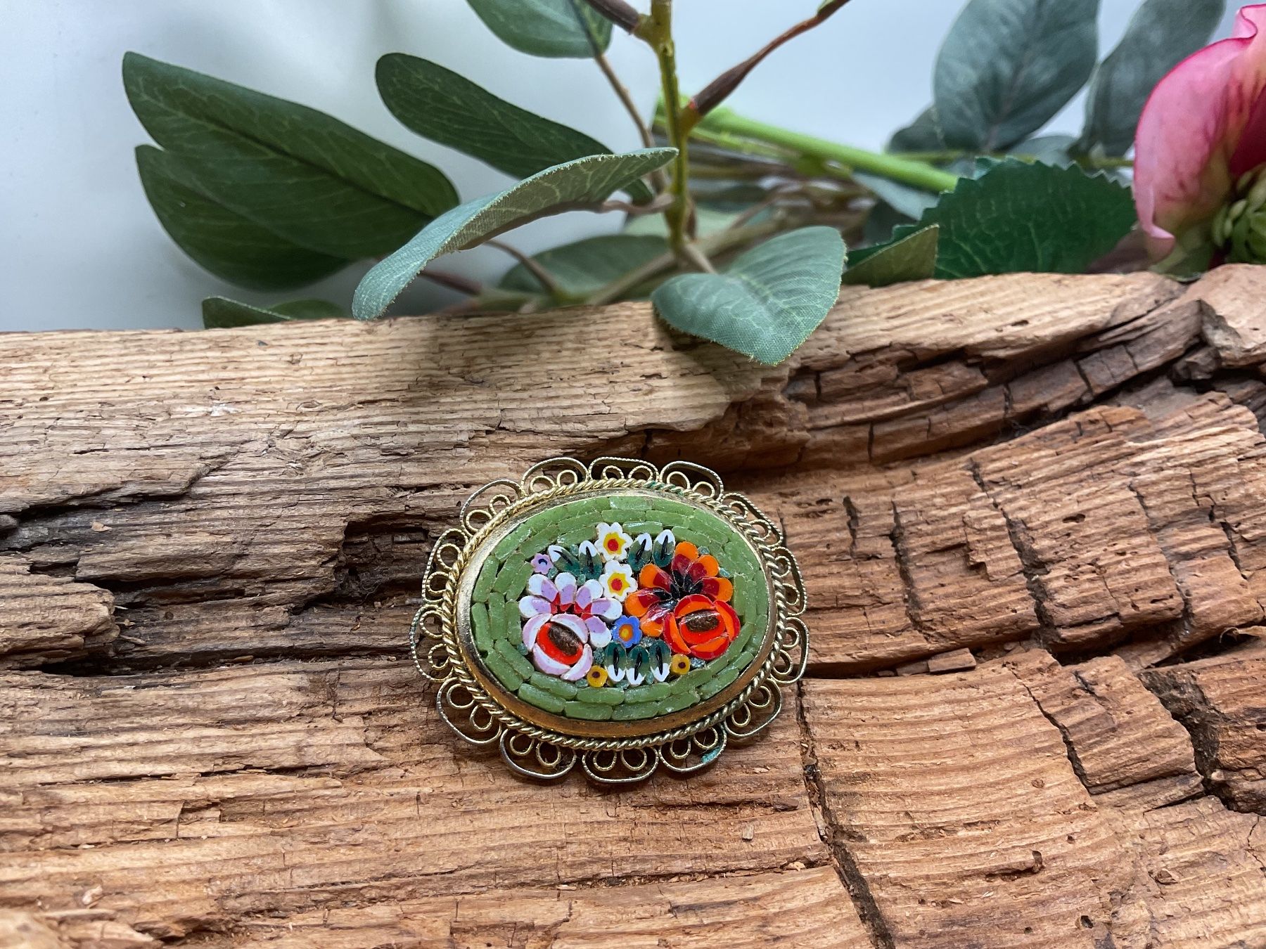 Spille & Fermagli: Vintage Mosaik Brosche – Usato da Luzern venduto da S.Kern01 1