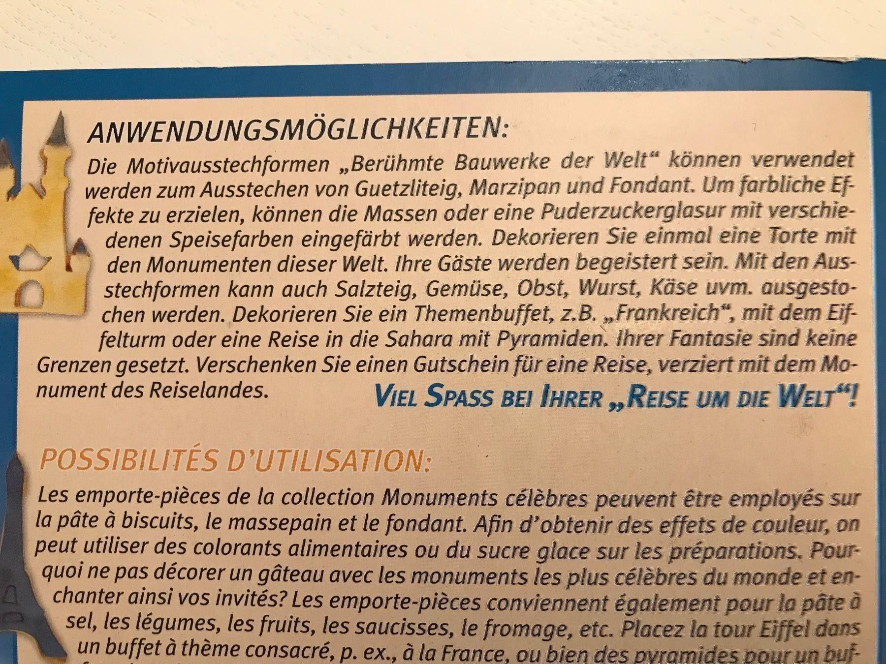 Migros Teglie da forno: Ausstecher-Set: weltberühmte Bauwerke – Nuovo e nell'imballaggio originale da Hünenberg See venduto da spartakus02 5