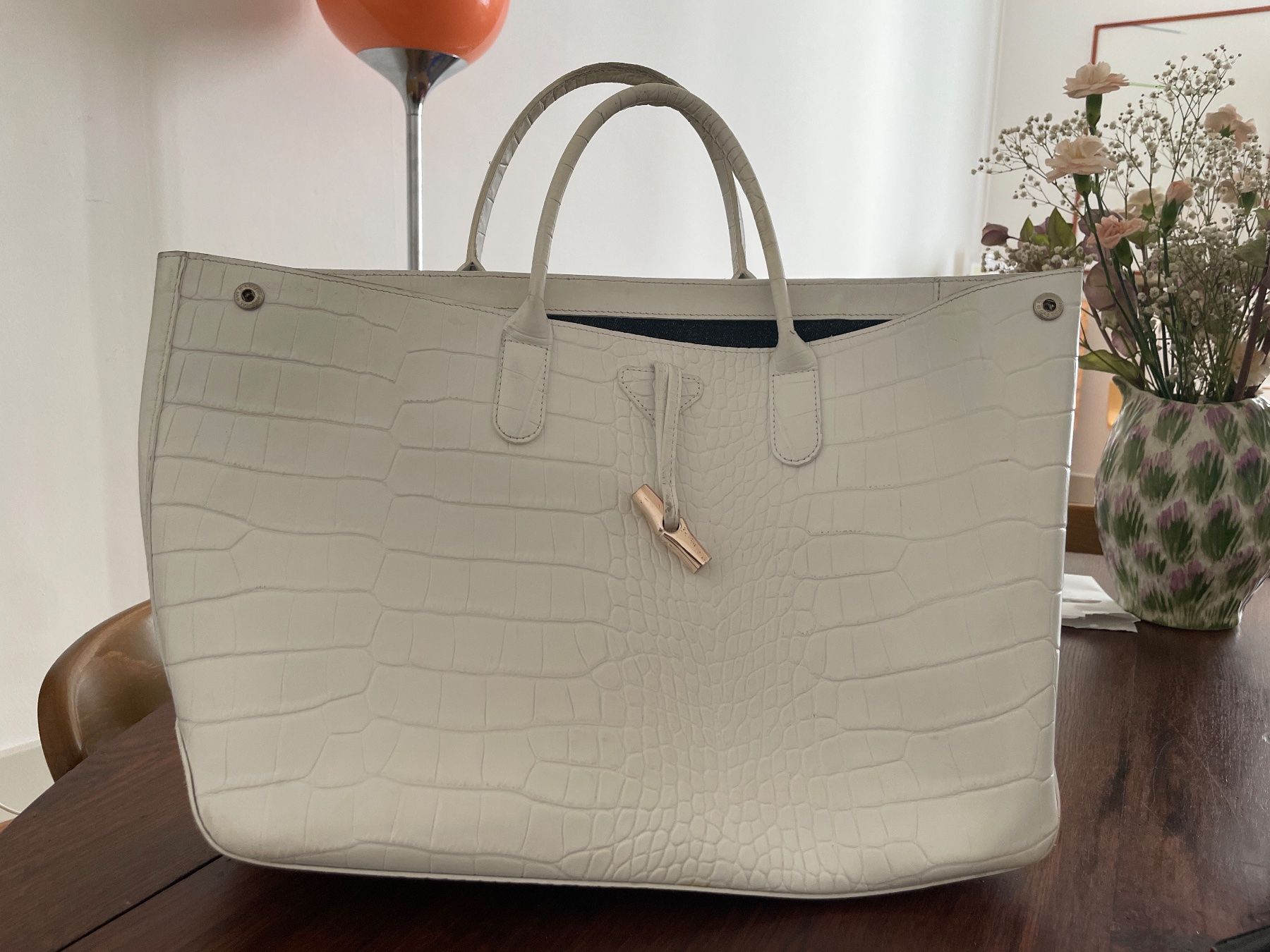 Longchamp Borse da donna: Longchamp Croco Blanc - Sac à Main – Usato da Genève venduto da hg2_yyz7