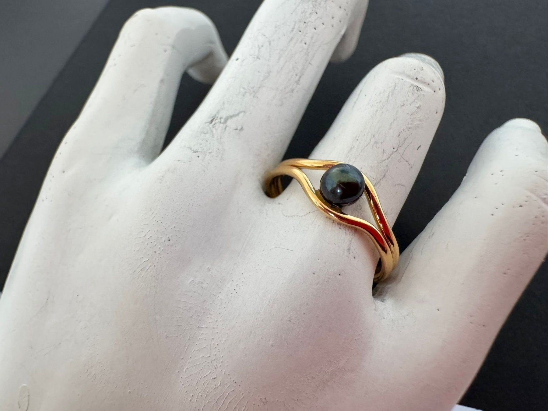 Ringe: Raffiniert gestalteter 750 Gelbgold Ring mit einer Perle – Gebraucht aus Ebikon von repatrick 3