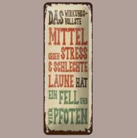 🔥FELL VIER PFOTEN Katzen/Hunde Blechschild 💛 27x10cm OVP🔥