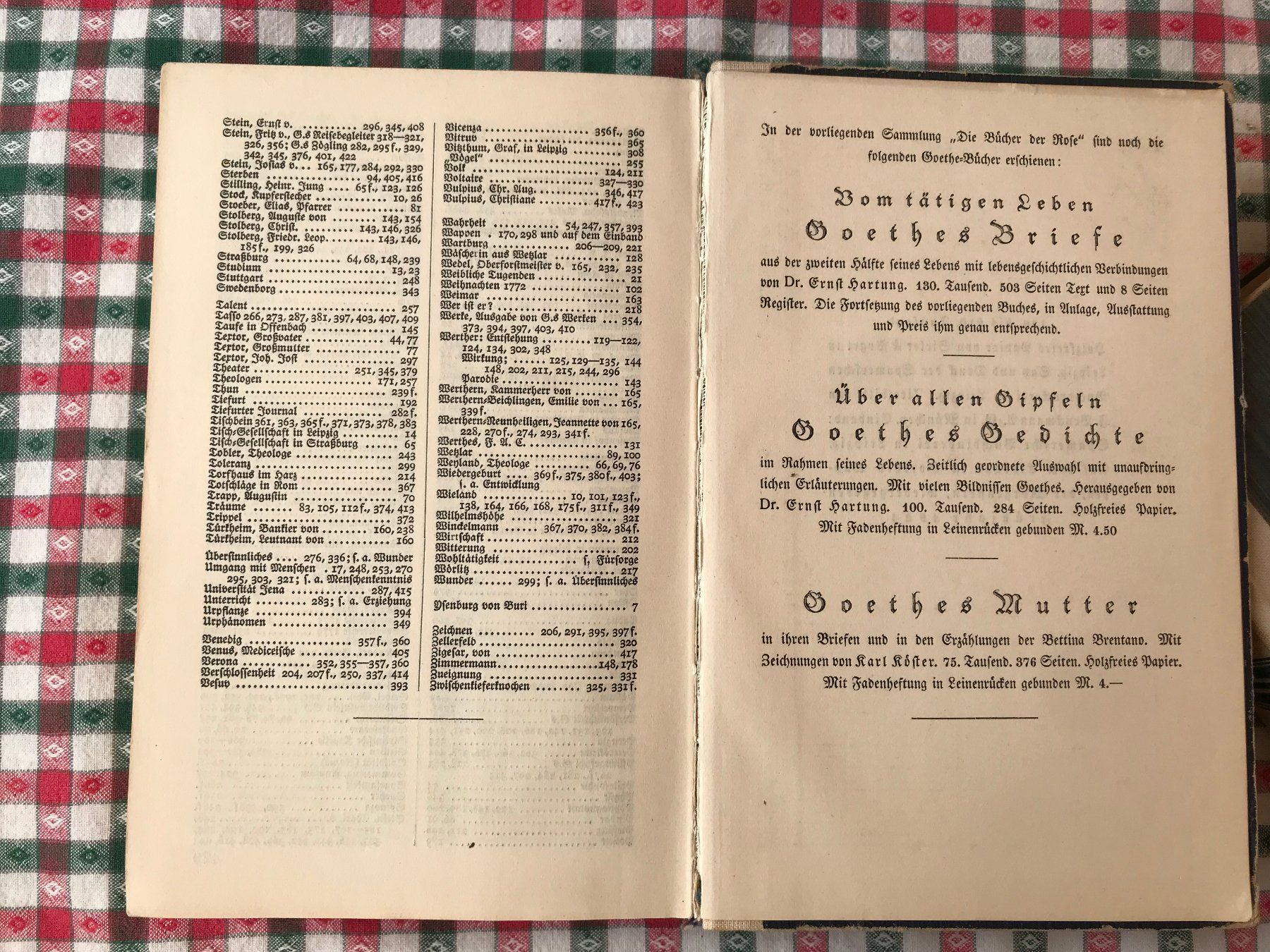 Libri: Alles um Liebe: Goethes Briefe, 1924 – Usato da Zollikerberg venduto da Dogon 8