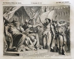 Holzstich 1862 - Micha und Zivetia, Bibel