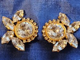 Vintage Top Strass Ohrclips ca 1940-50