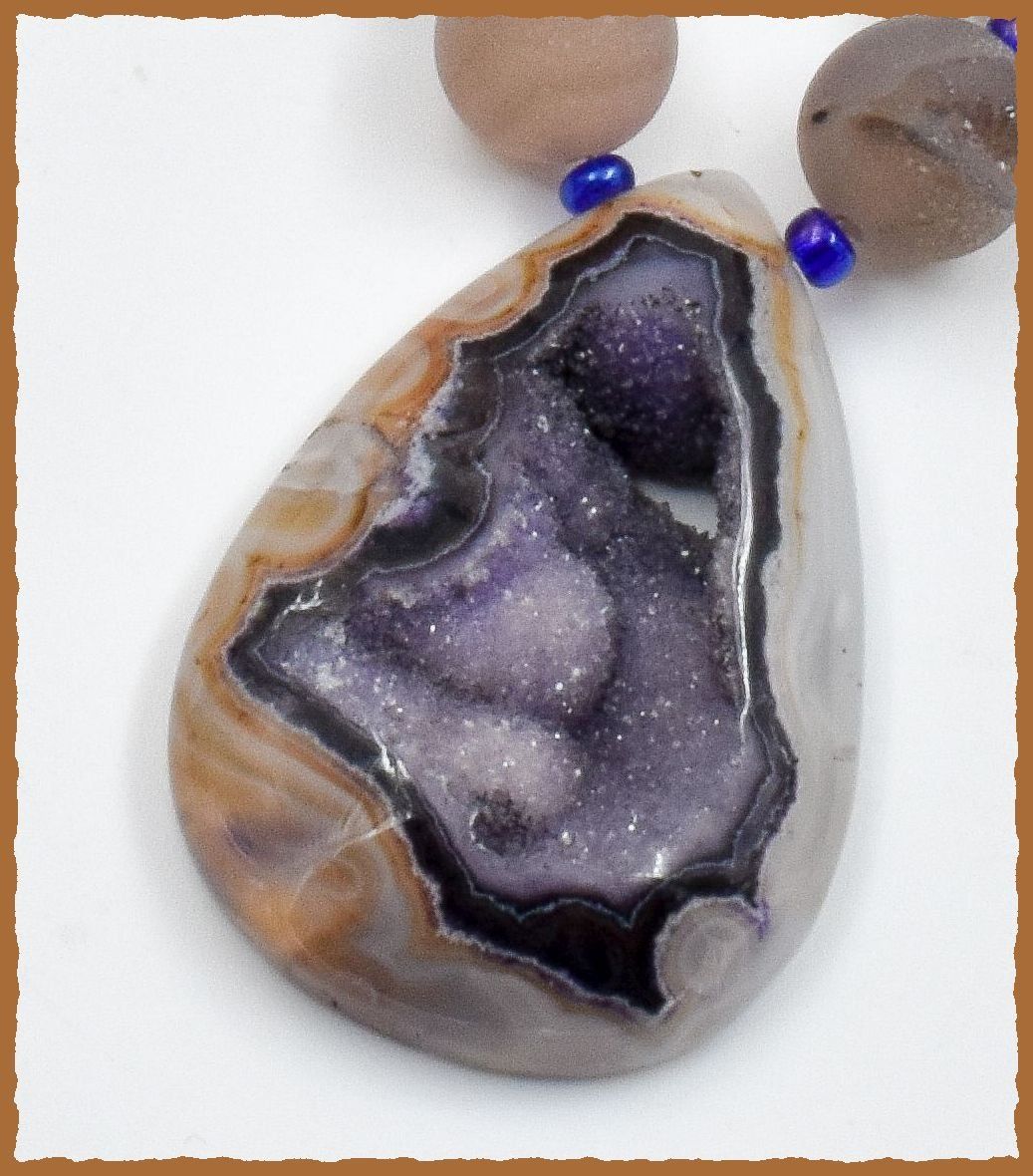 Ketten: ♛ Designerkette Achat / Druzy ca. 51cm – Neu und originalverpackt aus Oberglatt ZH von Hot-Spot 1