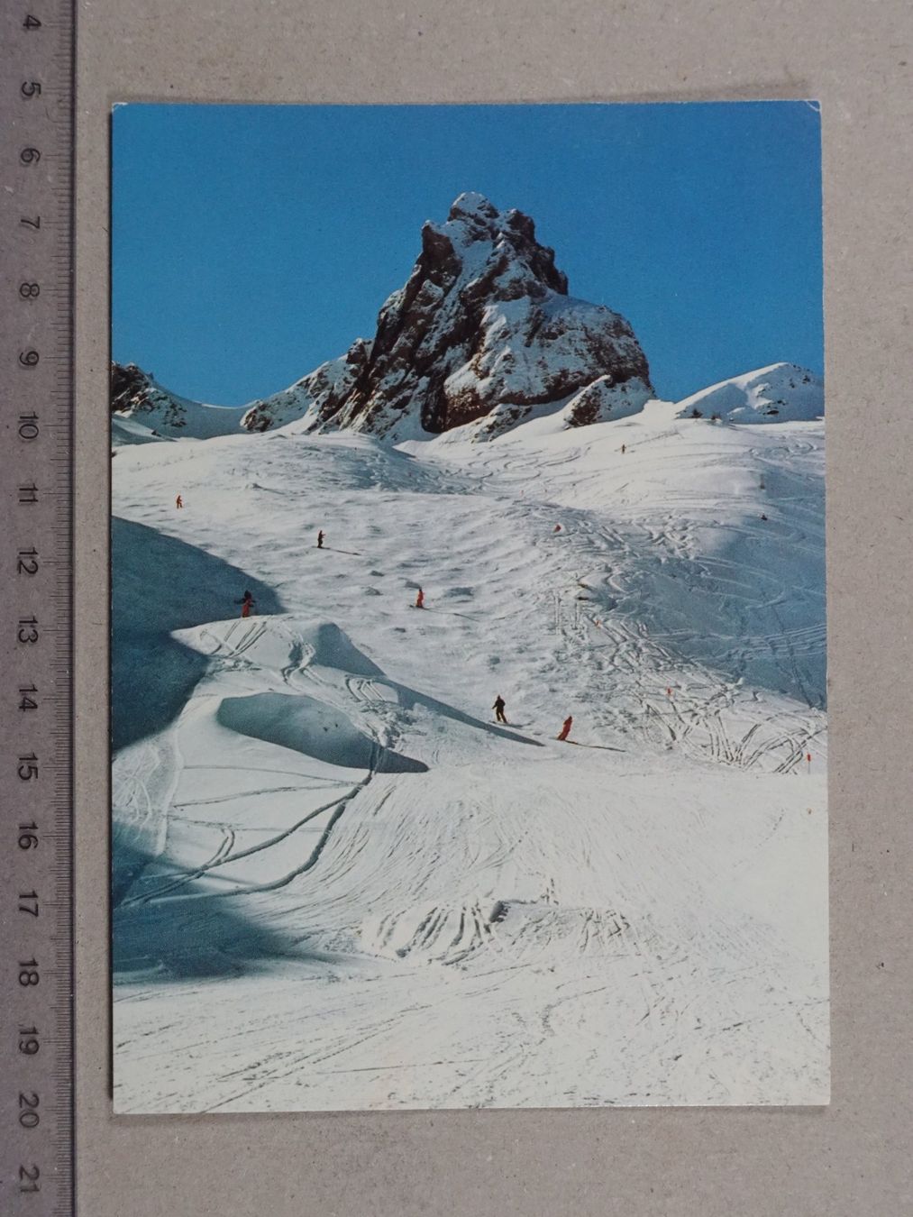 Cartoline postali: Flumserberg, Terzaabfahrt, Sächsmoor, Ski, 1984 – Usato da Lenzburg venduto da fh1