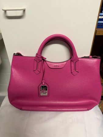 Handtasche pink Leder Ralph Lauren guter Zustand