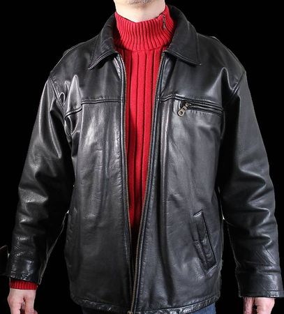 Veste noire en cuire